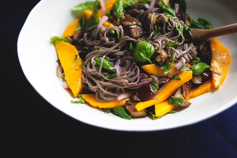 Yotam Ottolenghi’s Soba with Eggplant and Mango