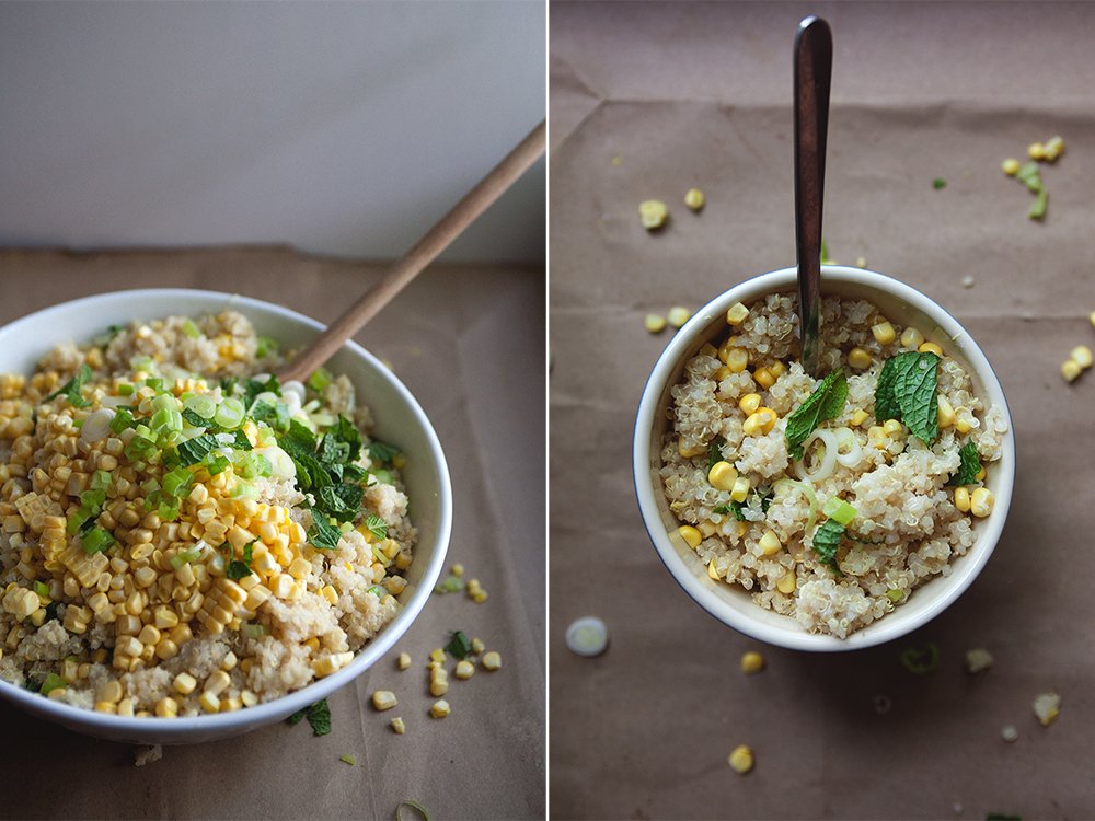 Quinoa Corn Mint Scallion Spread
