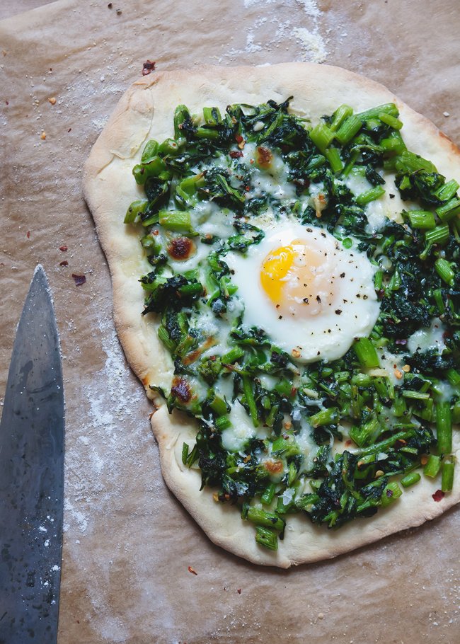Broccoli Rabe Egg Pizza