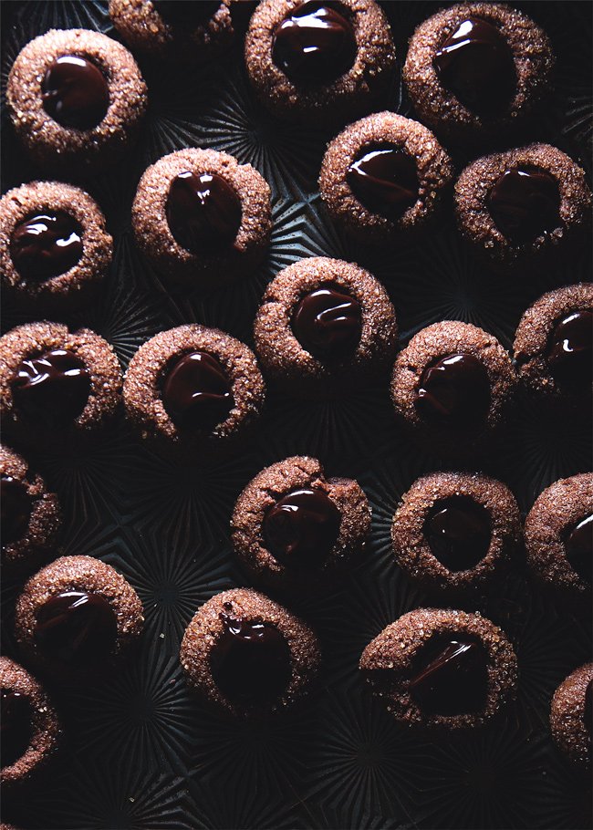 Chocolate Thumbprint Cookies