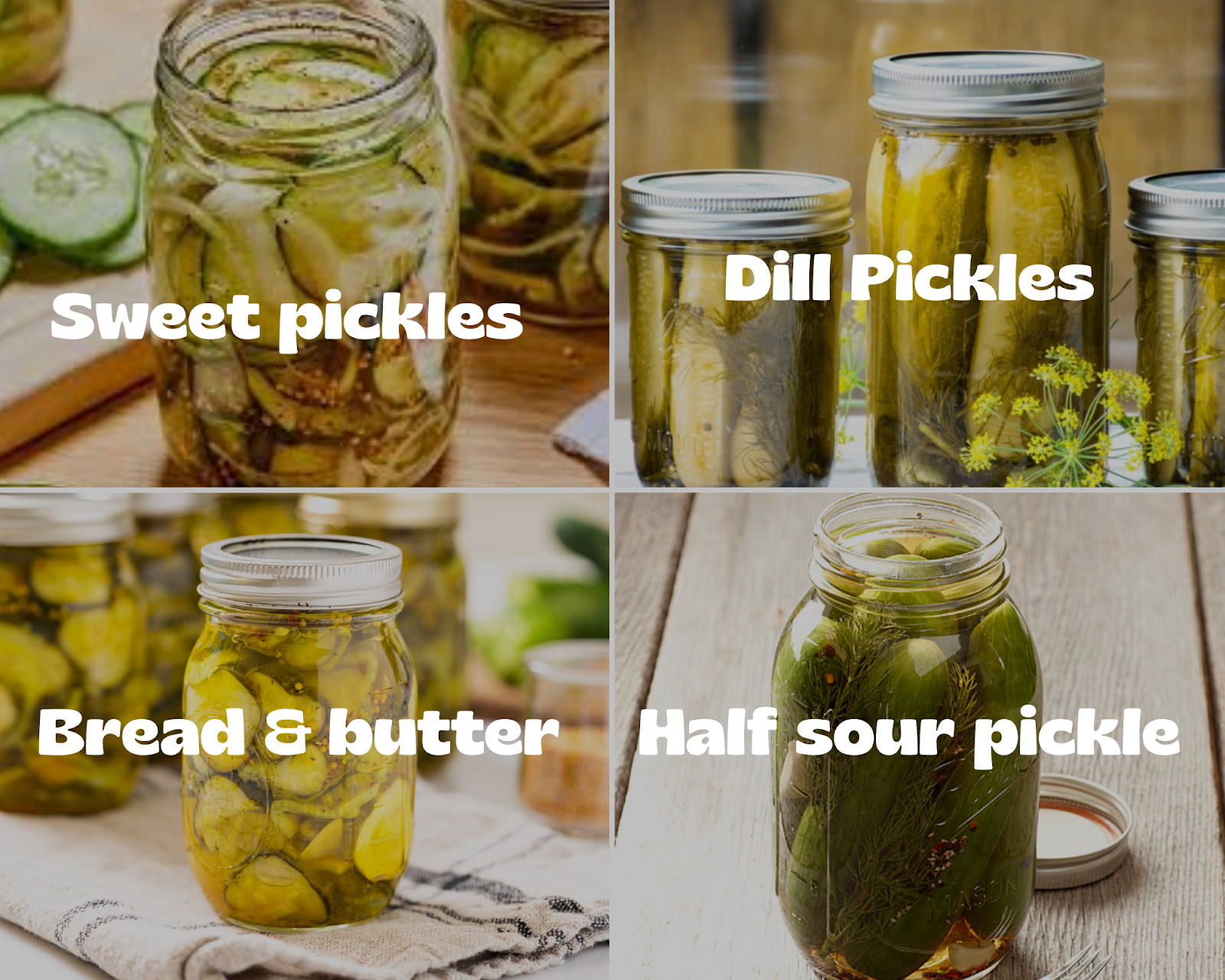 varieties of pickles