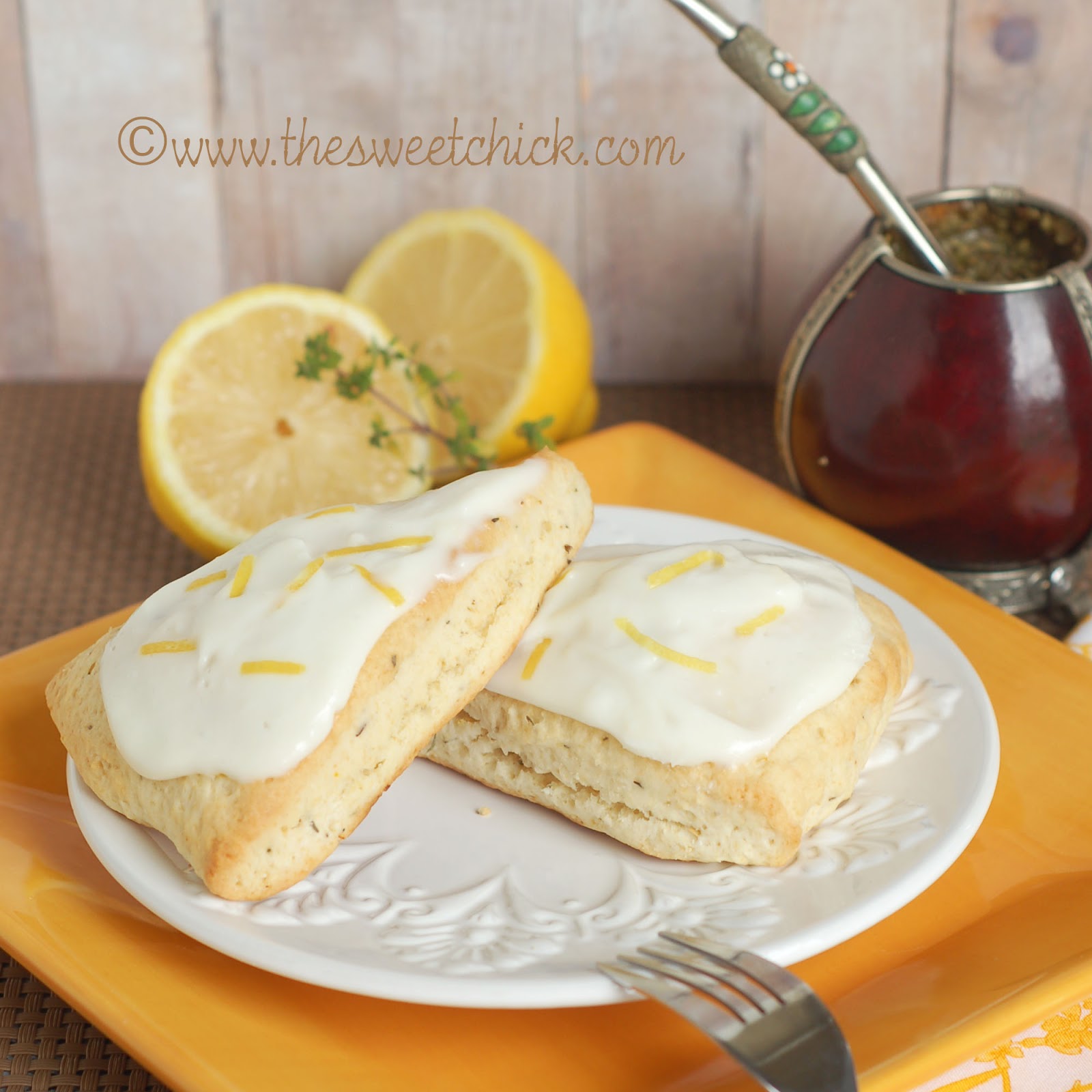 Lemon Thyme Scones with a Lemon Cream Cheese Glaze