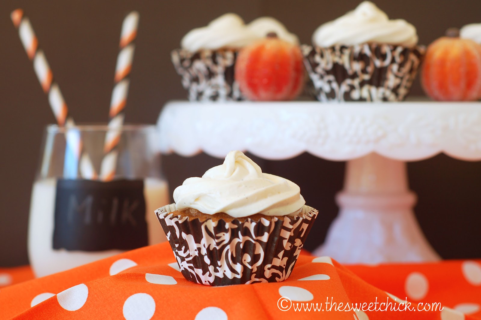 Biscoff Pumpkin Cupcakes with Marshmallow Fluff Frosting