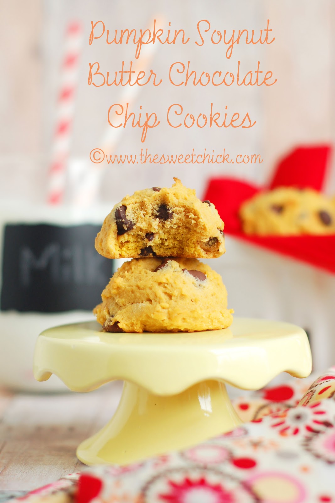 Pumpkin Soynut Butter Chocolate Chip Cookies