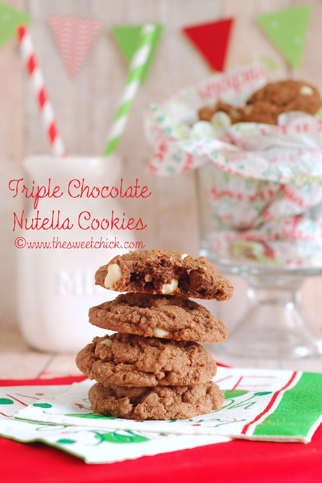 Triple Chocolate Nutella Cookies