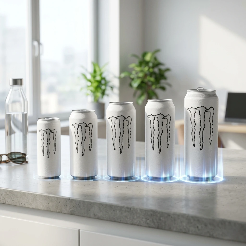 White Monster Caffeine by Can Size