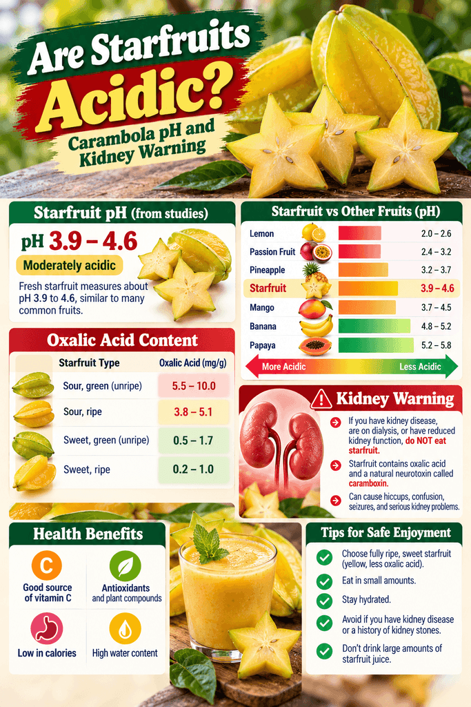 Are Starfruits Acidic? Carambola pH and Kidney Warning