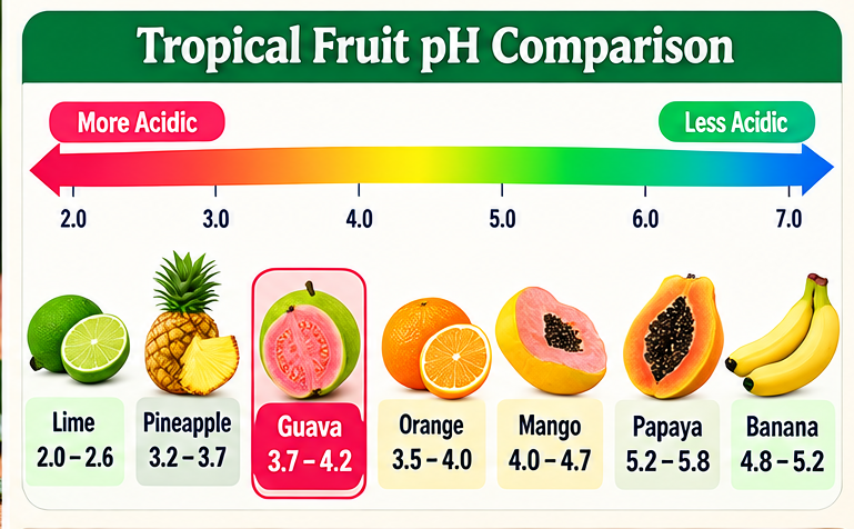 Tropical Fruit pH Comparison